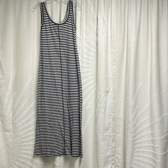 Loft size XS Black/white Stripe Tank Maxi Dress - Picture 2 of 2